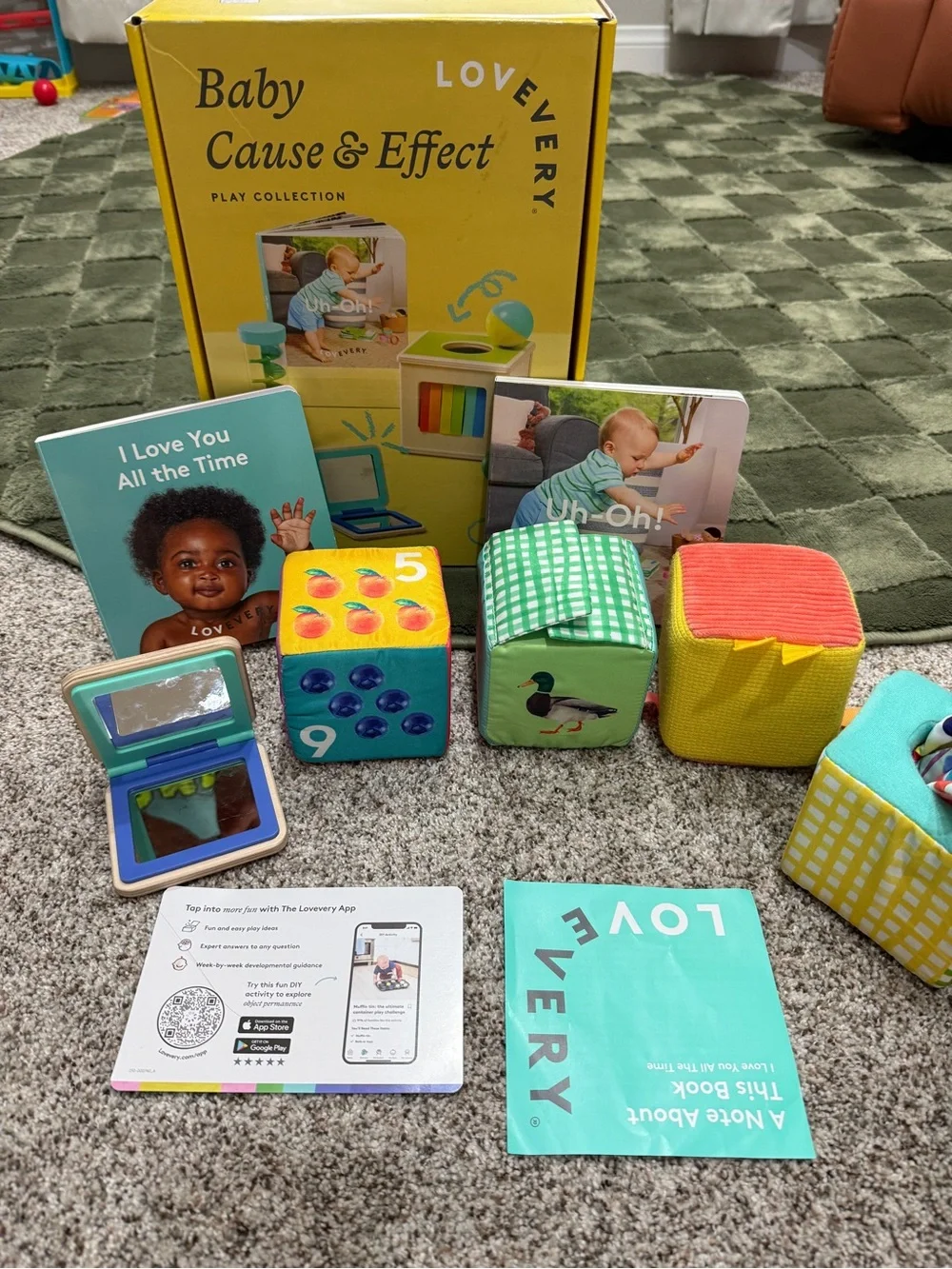 Lovevery Baby Cause & Effect Play Set – Multicolor Soft Learning Blocks ( mixed)